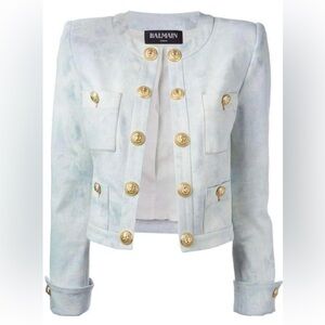 Never Worn! Balmain Cropped Denim Jacket